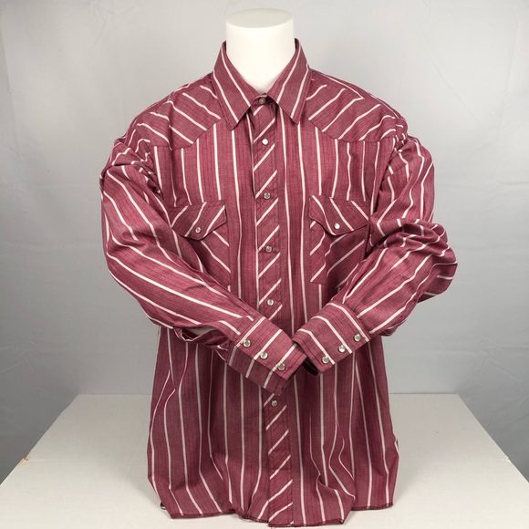 Rustler Other - Rustler Coral White Striped Button Up Dress Shirt